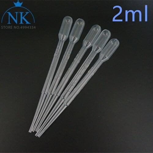 2ml 200pcs/500pcs/1000pcs Disposable Graduated Plastic pasteur pipette Laboratory Polyethylene Makeup Tools