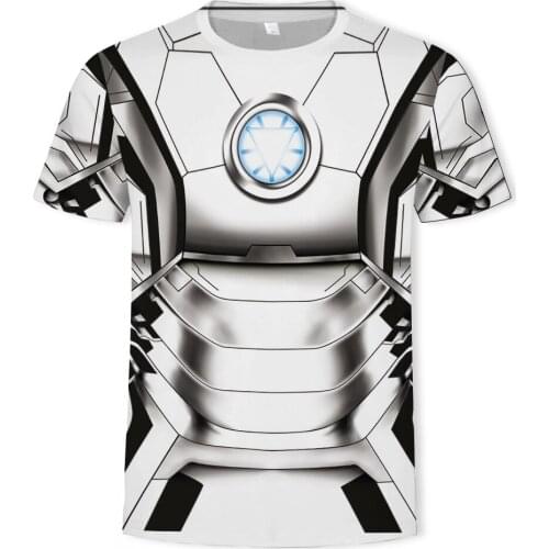 Factory direct fashion summer mens t-shirt mechanical armor printing casual T-shirt mens clothing t-shirt for men