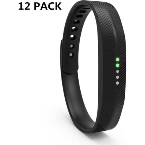12pcs/Lot 12 Colors Soft Silicone Wrist Watch band Wrist strap For Fitbit Flex 2 Smart Watch Strap watchband Wristband