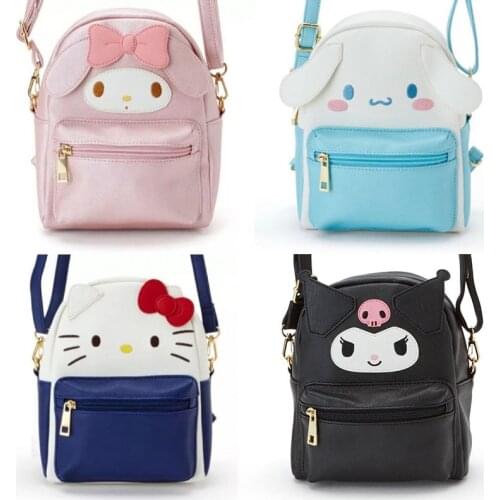 Hello Kitty Anime Children Backpack School Bag Kawaii Kt Cat Beauty Travel Shoulder Bags Girls Boys Kids Toys Cute PU Leather