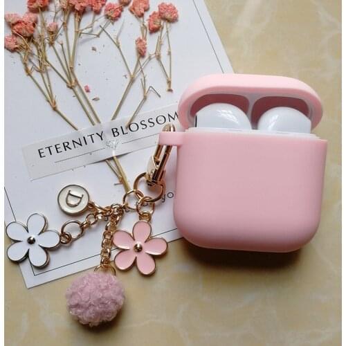 Cute Luxury Japanese Cherry Flower Case for Apple Airpods 1 2 Case Accessories Bluetooth Earphone Protective Bag Key Ring Strap