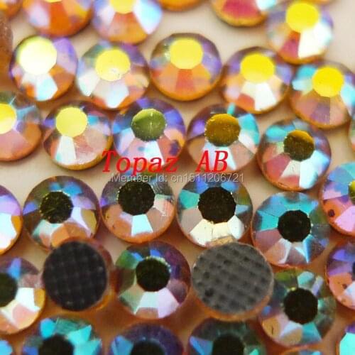 AAAA SS6-SS30 Colorado Topaz AB DMC Hotfix iron on Rhinestones Round Stone Flatback glass with glue for nail shoes decorations