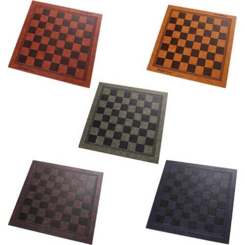 Embossed Design Leather International Chess Board Games Mat Checkers Universal Chessboard Birthday Gift