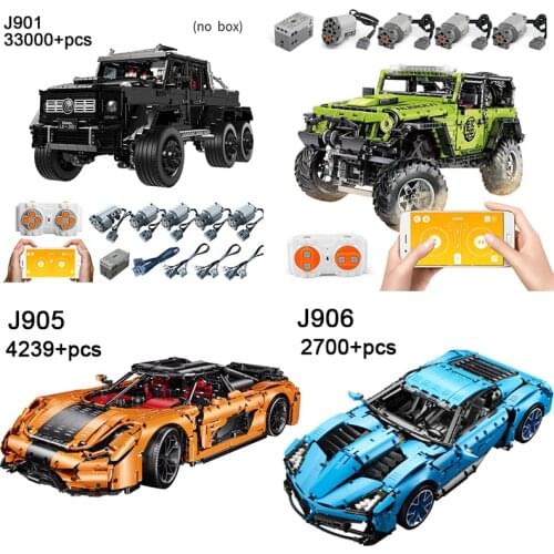 In Stock LEIER J901Rael J902 903 904 905 906 AMG G63 Land Technology Series RC Off-Road Racing Car CRUISER Building Blocks Toys