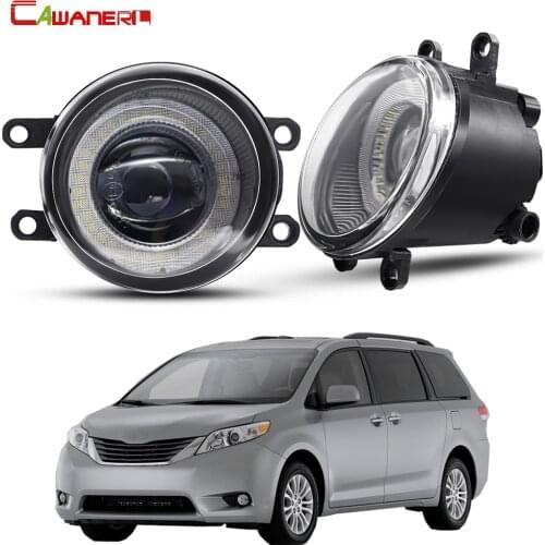 2 X Angel Eye Fog Light Assembly For Toyota Sienna 2009-2013 Car LED DRL Fog Daytime Running Light 30W 8000LM 12V Accessories