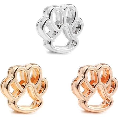 2Pcs/Lot Cute Animal Footprint Cat Paw Slide Charm Beads fit Brand Meash Bracelets For Women DIY Watch Strap Jewelry Making