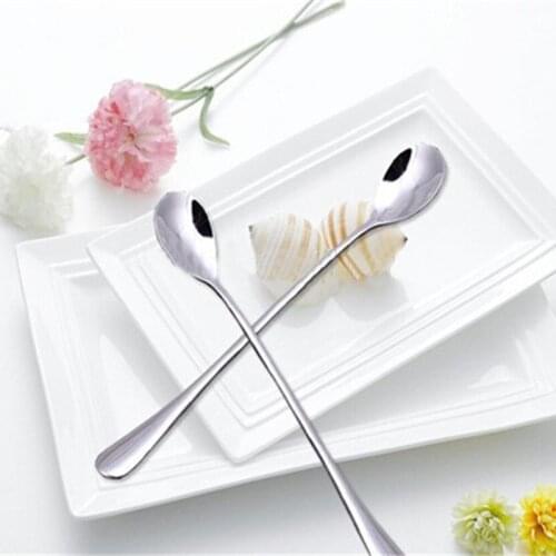 2PCS Super Long Handled Stainless Steel Iced Cream Tea Spoons Spoon Coffee Spoons cozinha criativa Coffee Accessories