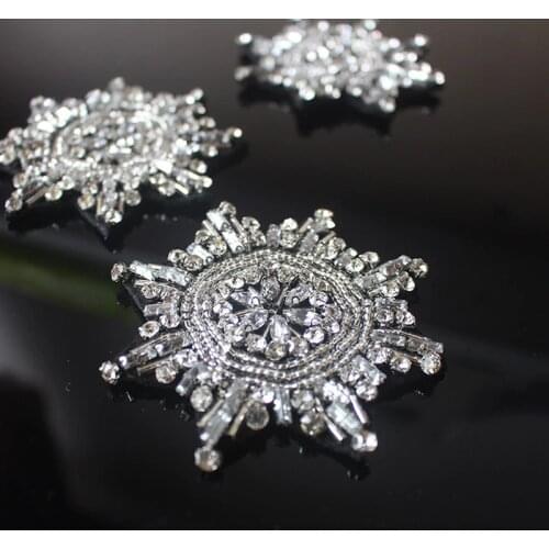 3pcs/lot Star Badge Beaded Patch Embroidered Applique DIY T-shirt Jacket Coat Sweater Sew On Bag Christmas Decoration Patches