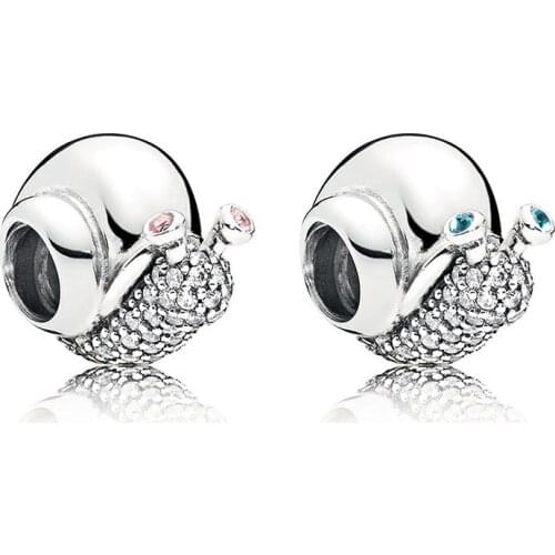 Free Shipping Pave Snail Charms Beads Fit Brand Bracelets & Necklaces DIY Making Fashion Christmas Jewelry Accessories