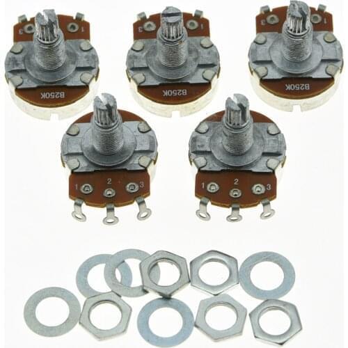 KAISH 10x B250K Large Linear Guitar Pots 18mm Long Shaft 250K Guitar Potentiometers