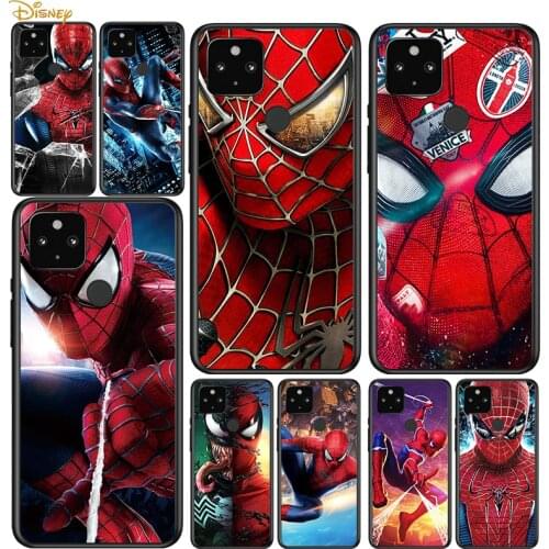 Spiderman Shockproof Cover for Google Pixel 5 5A 4 4A XL 5G Black Phone Case Shell Soft Fundas Coque Capa