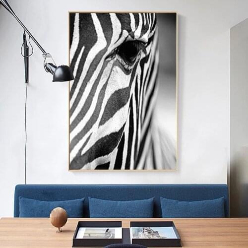 Black and White African Zebra Animal Canvas Painting Prints and Posters Cuadros Wall Art Picture for Living Room Home Decoration