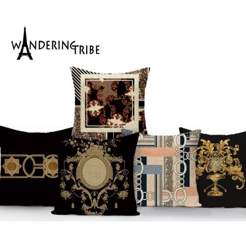 European Style Throw Pillow Pillowcases Sofa Cushions Decorative Pillows For Bed Flowers Printing Deep Sofa Home Cushion Cover