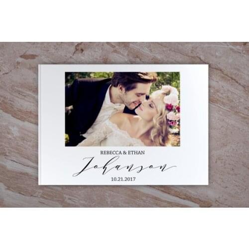 Personalized White Wedding Guest Book With Name&Date,Custom Bride Grooms Wedding Photo Guestbook Alternatives, Wedding Memory