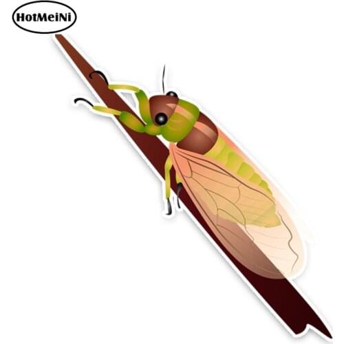 HotMeiNi 4cm x 15cm Cartoon Animal Cicada Car Sticker Decal PVC Car Decor