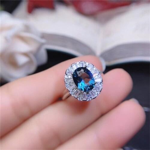 Natural Topaz Ring 925 Silver Sapphire Blue Sapphire new product updated every day to focus on shopkeepers