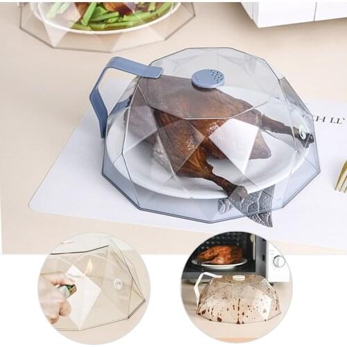 Kitchen Microwave Food Cover for Microwave Food Dust-proof And Oil-proof Heating Insulation Cover With Handle Heat Resistant Lid