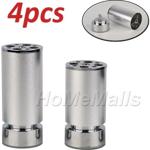 4pcs Metal Furniture Leg Replacement for Sofa Office Table Couch Cabinet TV Stand Leg Aluminum Alloy Adjustable Furniture Feet