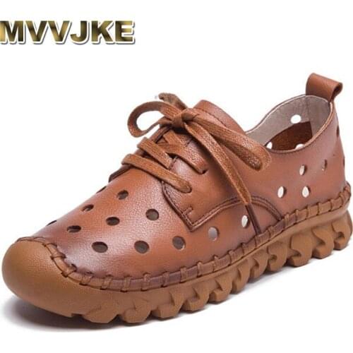 MVVJKE Handmade genuine leather ballet flat shoes women female casual shoes women flats shoes slip on leather Breathable zapatos