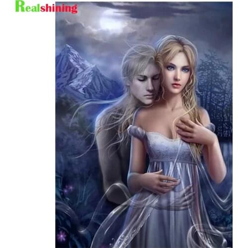 Diamond painting snow Couples,full square round 5 d diy diamond embroidery kits mosaic people Cross stitch,fantasy art N2261