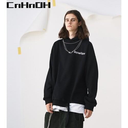 CnHnOH New Arrival Original Design Fashion Brand HODDIE High Street Fleece Hoodie Men and Women Couple Loose Hooded 9378