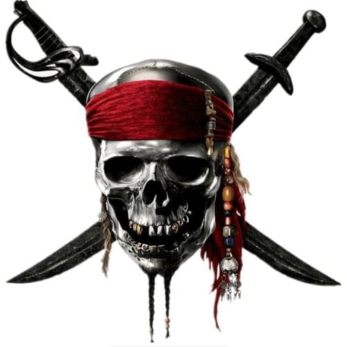 New Personality Car Stickers The Pirate Skull Cranium Knife Motorcycle Decal Scratches Waterproof PVC Apply To Car Window window