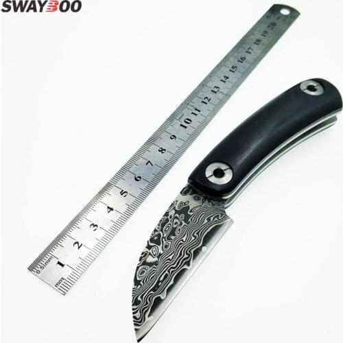 Swayboo Rosewood handle Damascus steel blade knife folding pocket knife Manual outdoor portable folding knife utility knife