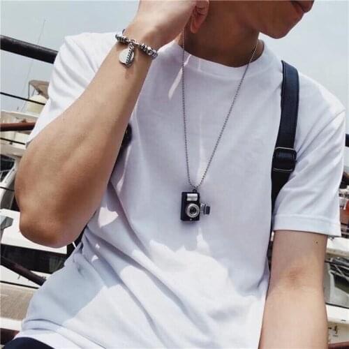 New Zinc Alloy Personalized Camera Necklace Flash Effects Choker Necklace Pendant Nameplate Gift Plastic Camera Sound Effects