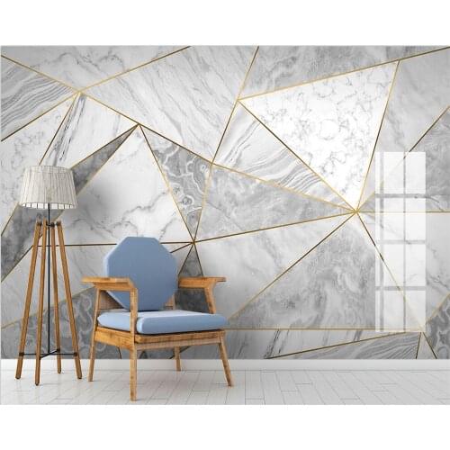 Custom 3D wallpapers Jazz White Modern Simple Geometric Marble Background Wall Living Room Hotel Bedroom Tile papel de parede