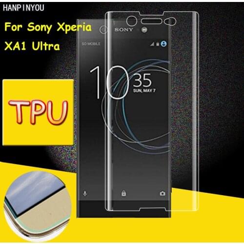Full Coverage Clear Soft TPU Film Screen Protector For Sony Xperia XA1 Ultra / Dual 6.0" Cover Curved Parts (Not Tempered Glass)