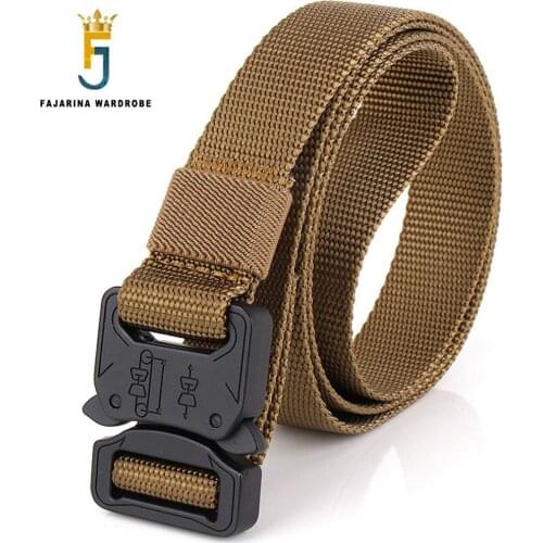 FAJARINA Military Fans Nylon Armed Belts Men Outdoor Combat Training Tactical Multi-function Drop Down Belt 2.5cm Width CBFJ0060