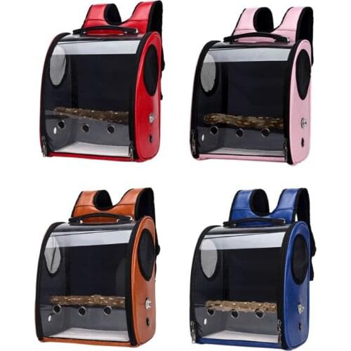 69HF Pet Carrier Backpack for Parrot Bird Carrier Travel Bag Transparent Cover Breathable