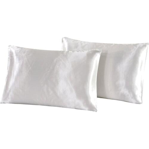 2PCS Silky Satin Pillowcases, Home Hotel Use Bedding Pillow Case Cover,50x75cm,50x100cm