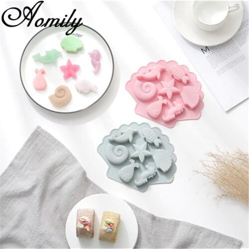 Aomily 3D Ocean Fish Seahorse Silicone Mold Cake Chocolate Mold Cake Decorating Tools Moldes De Silicona Para Reposteria Baking