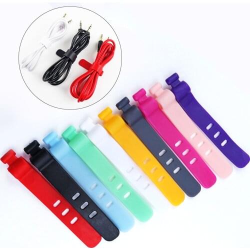 Silicone Tie Cable Organizer Phone Cable Multipurpose Winder Holder Clip For Mouse Earphone Wire Organizer 2Pcs/Lot