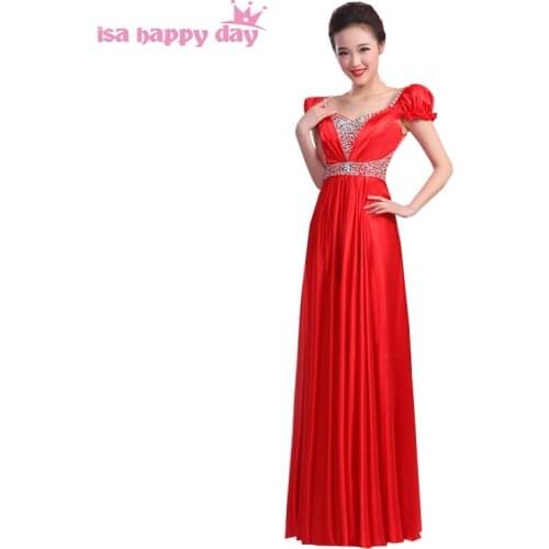 Modest formal womens evening gowns fashion engagement dresses elegant 2020 plus size red satin gowns china glamorous gown H3148