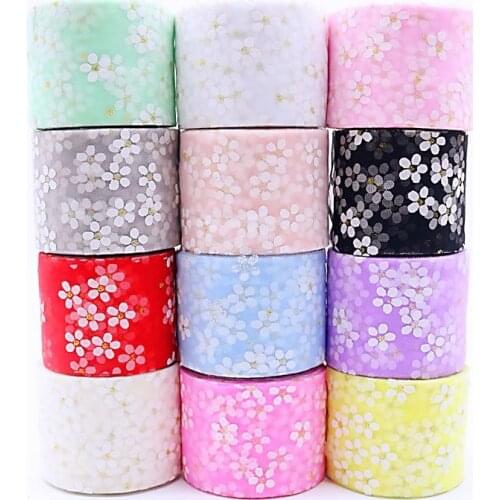 7.5cm/8cm/10cm/12cm tulle flower ribbon 25 yards DIY handmade material headdress bow clothing accessories bouffant skirt
