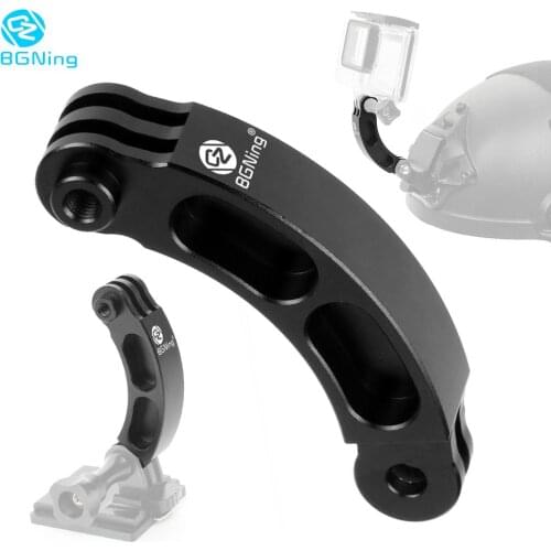 BGNing Aluminum Alloy Helmet Extension Arm Mount Self Photo Mount for GoPro Hero Max 8 7 6 for XiaoYi Action Camera Accessories