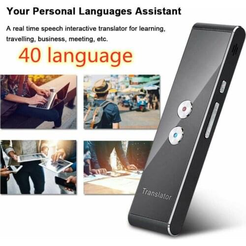 T8 Portable Mini Multi-Language Smart Translator 40 Languages APP Translator Bluetooth Wireless Two-Way Real Time Instant Voice