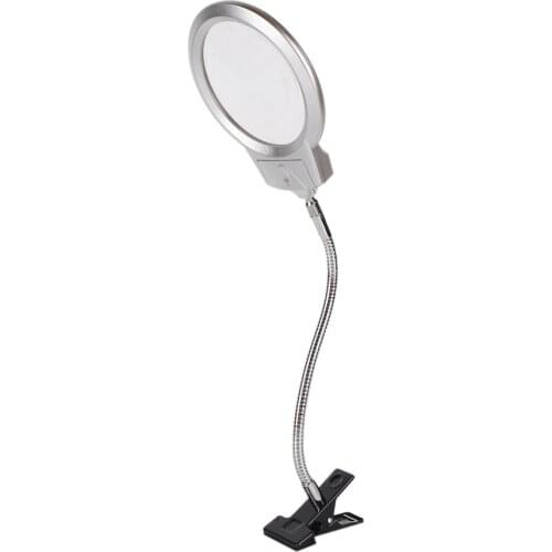 Clip On Desktop Illuminated Magnifier Magnifying Glass Reading Loupe Metal Hose LED Lighted Lamp Top Desk Magnifier With Clamp