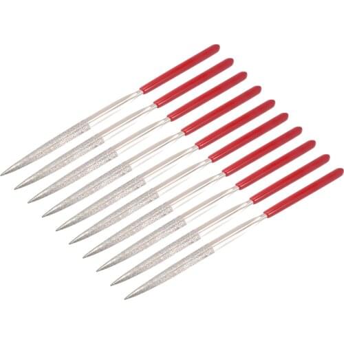 Uxcell 10Pcs 3mm x 140mm Half Round Diamond Needle File 150 Grit