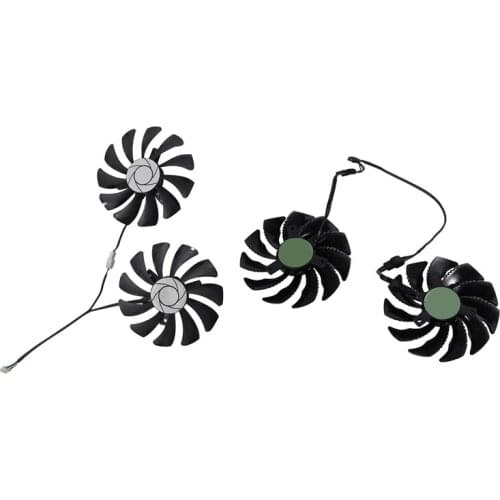 1 Pair Image Card Fan 85Mm Ha9010h12f-Z 4Pin Cooler Fan & 1 Pair 88MM Image Video Card Fan Cooler T129215SU