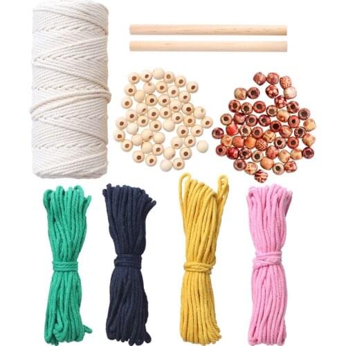 Macrame Cord Natural Cotton Rope handcrafted plant hangers DIY material bag creative tapestry net bag hand woven cotton thread