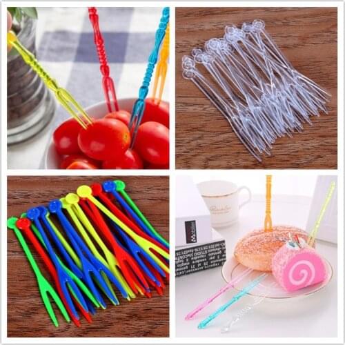10 PCS Plastic Disposable Catering Forks Wedding Party Birthday Fork Fruit Cake Salad Dessert Food Forks Kitchen Accessories