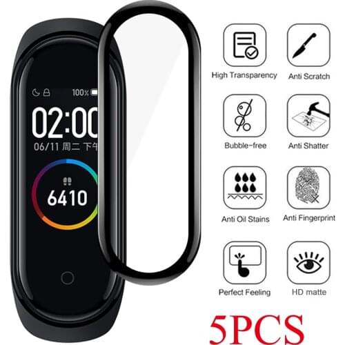 1/2/5 Pcs Screen Protector Film for Xiaomi Mi Band 4 5 Smart Wristband Bracelet Protective Films Anti-scratch for Mi Band 4 5