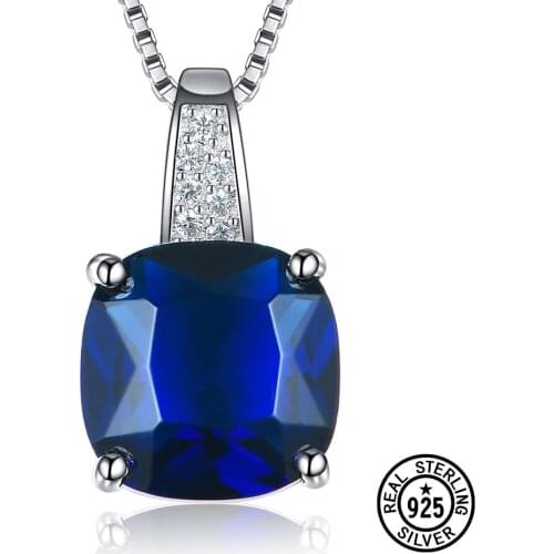 Dyson 925 Sterling Silver Created Blue Sapphire Pendant Without Chain For Women Love Anniversary Gifts Classic Fine Jewelry