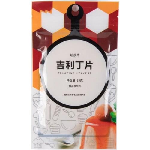 25g 10 Large Sheets of Halal Silver Leaf Gelatine Beef Gelatin Leaves for Cooking Mousse Cake Jelly Dessert Mix Y5JC