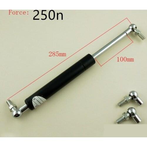 100mm Stroke 250n Force Auto Gas Spring Damper Ball Gas Strut Shock Spring Lift Prop Automotive M8 Gas Spring 285mm