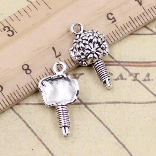20pcs Charms Bouquet Flower 22x11mm Tibetan Silver Color Pendants Antique Jewelry Making DIY Handmade Craft