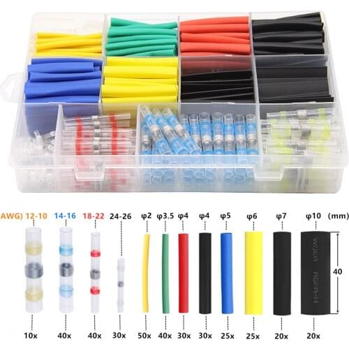 360Pcs Heat Shrink Butt Connectors Waterproof Insulated Fast Connect Shrinking Tube Electrical Wire Connector Assoretment Kit